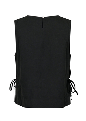 Svetlana linen top Sort Neo Noir 
